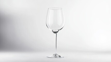 Obraz premium Bright white background with an elegant wine glass, empty and perfectly lit
