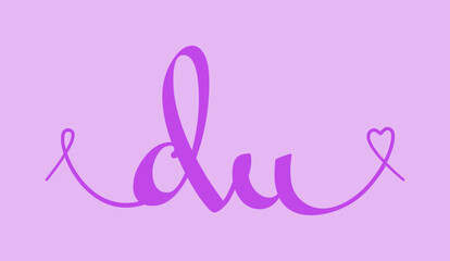 DU initial wedding monogram calligraphy vector illustration. Hand drawn lettering d and u love logo design for valentines day poster, greeting card