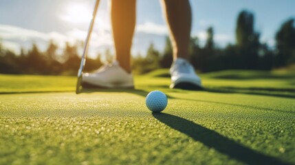Golfer about to Putt