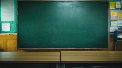 Green chalk on white board, education theme, classroom setting, learning and teaching