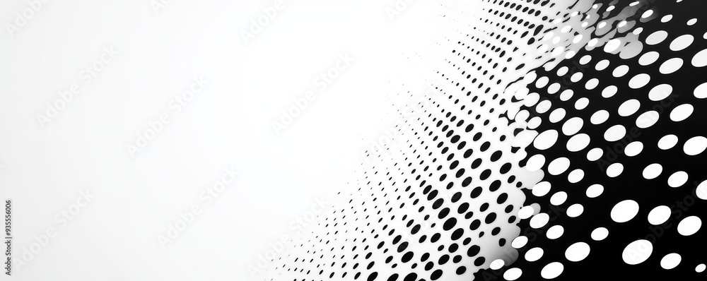 Wall mural Abstract Black and White Dot Pattern, minimalist , geometric , design , texture