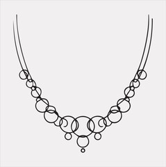 Obraz premium necklace outline doodle icon Vector silhouette icon on a white background