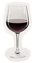 PNG red wine digital sticker, collage element in transparent background