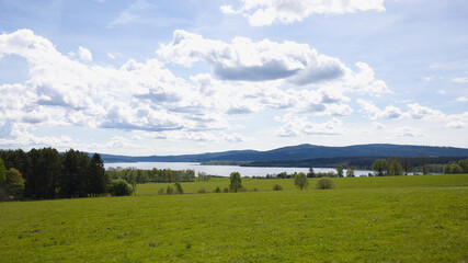 Fototapeta premium Landscape at Lipno Reservoir in Czech Republic.