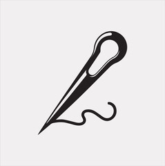 Needle icon Vector silhouette illustration icon on a white background