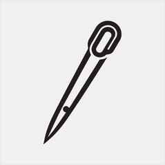 Needle icon Vector silhouette illustration icon on a white background