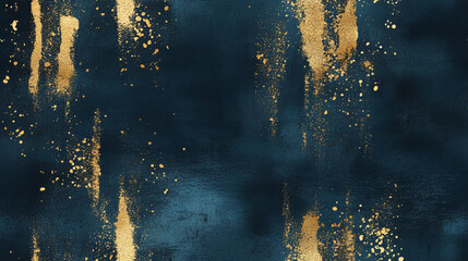 A blue abstract seamless pattern with Luxury background with gold details. 