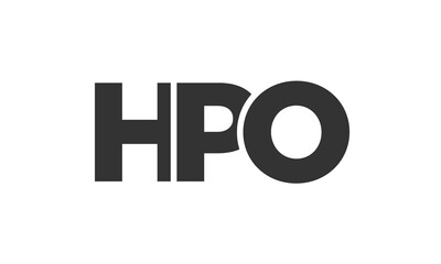 HPO logo design template with strong and modern bold text. Initial based vector logotype featuring simple and minimal typography. Trendy company identity.
