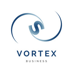 Initial Letter S Vortex Icon Logo Design Template