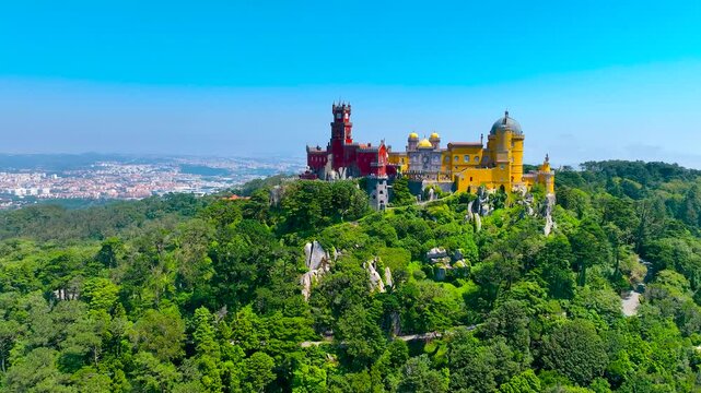 National palace of Pena in Sintra, a civil parish in the municipality of Sintra, Lisbon District, Portugal, Europe