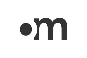 OM creative geometric initial based modern and minimal logo. Letter o m trendy fonts.