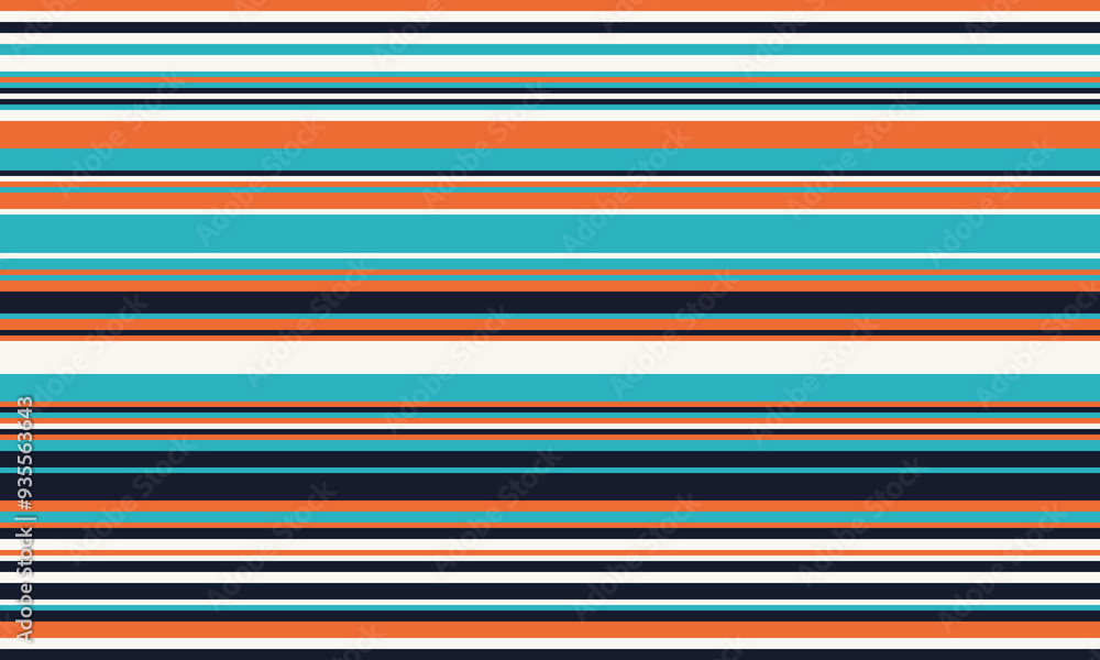 Aufkleber geometric stripes seamless vector pattern with horizontal lines in varied colours, creating an abstr