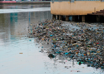 Garbage by the river side.