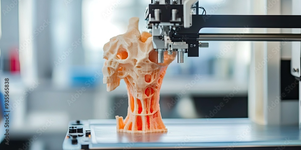 Poster 3d printer creating an anatomical model.