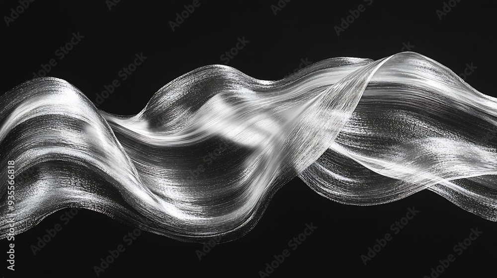 Poster this is a background image with silver streamlines drawn with a brush on a black background : genera