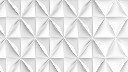 Abstract White Geometric Pattern with 3D Folded Squares, Geometric , Abstract , Wall , Pattern