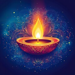 Happy Diwali decorative oil lamp festival celebration card background vector .generative ai