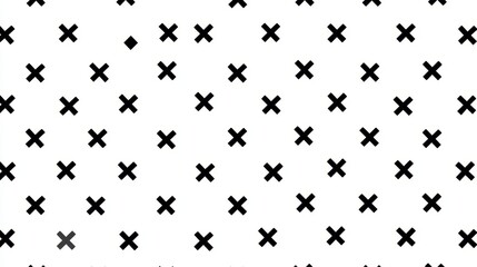 Black and White Cross Pattern, Minimalist, Geometric, Simple, Pattern Design