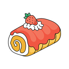 Delicious swiss roll cake vector design, bakery, dessert and sweet treat concept