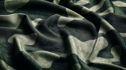 Camouflage Fabric Texture Abstract Close-Up of Green and Beige Pattern, fabric, texture, camouflage, military