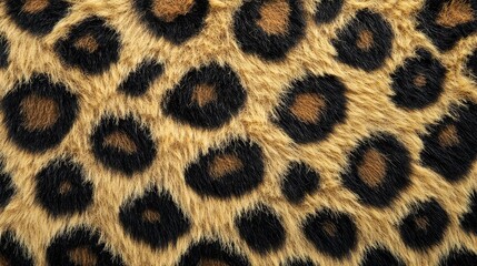 Close-up of Leopard Fur Texture Black and Tan Spots with Fine Hairs, leopard, animal print, fur texture