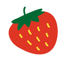 Fruit doodle, Colorful fruit doodle vector, Cute hand drawn fruit, Hand drawn strawberry, Hand drawn strawberry vector