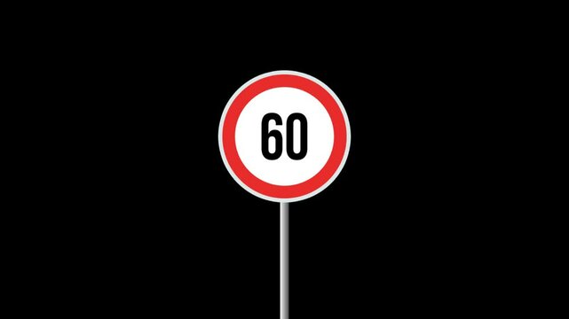 traffic speed limit sign Alpha Transparent video