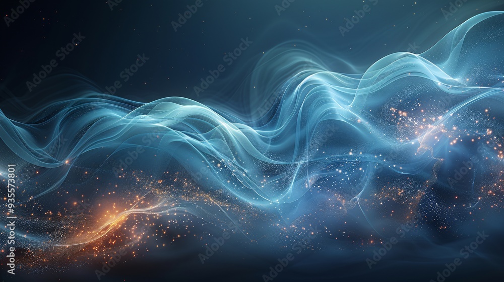 Poster illuminated elegance: mesmerizing light trails forming intricate organic patterns