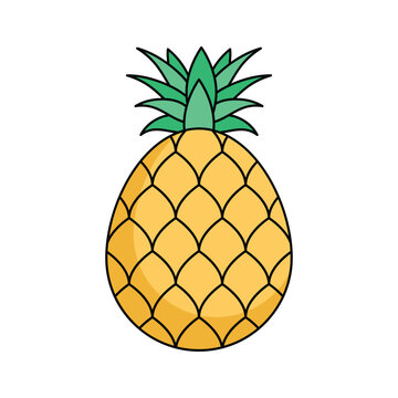 recommend clip art: Trendy icon of pineapple, healthy fruit, natural food