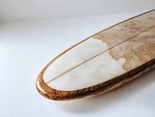 Close-up of a surfboard's tip, isolated on a white background, highlighting the precision and craftsmanship of the design - Powered by Adobe