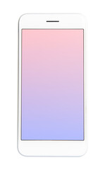 White cellphone with pastel wallpaper transparent png