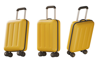 yellow color Suitcase 3D graphic