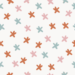 Abstract Flower Stars on Deep Maroon Background