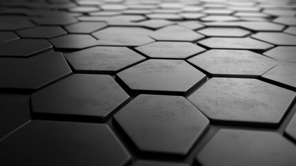 Hexagon Pattern Abstract Black 3D Render, hexagon, honeycomb, pattern, texture