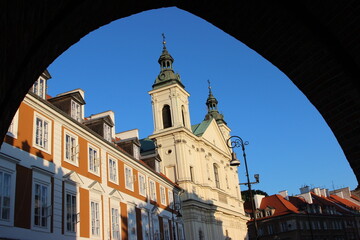 Sunrise Church, a landmark building in old town, Warsaw, Poland