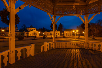 Frantiskovy lazne spa town during evening, UNESCO World Heritage Site, Western Bohemia, Czech...