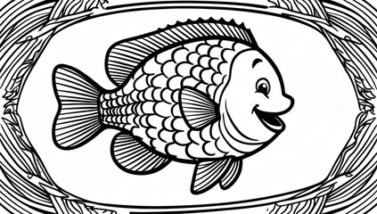 Fototapeta premium Coloring page, fish design
