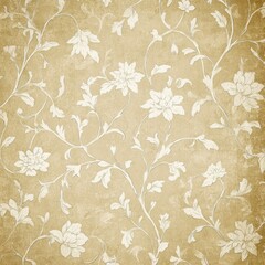 Vintage Floral Wallpaper Pattern on Beige Background, beige , vintage , floral , pattern