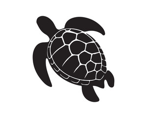 Turtle marine animal icon. Sea turtle silhouette. vector illustration 