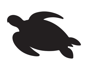 Turtle marine animal icon. Sea turtle silhouette. vector illustration 