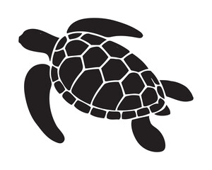 Turtle marine animal icon. Sea turtle silhouette. vector illustration 