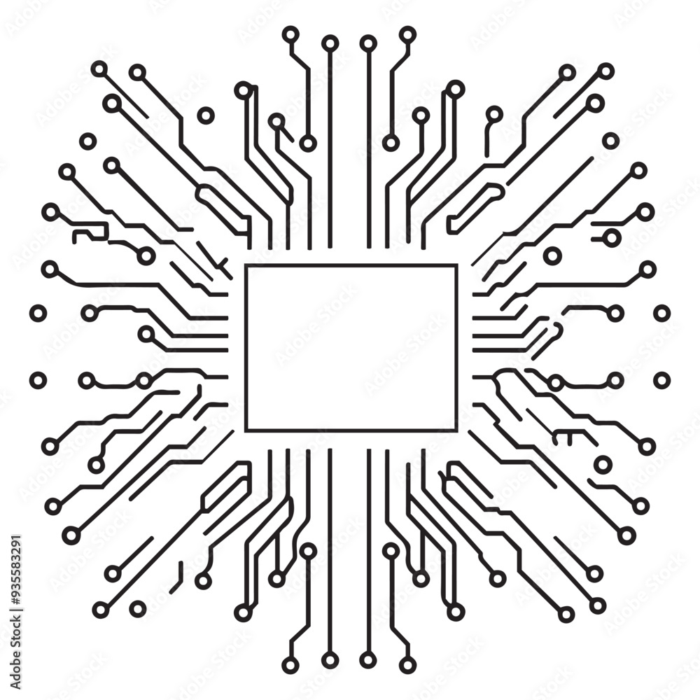 Leinwandbilder processor circuit technology pattern isolated vector background