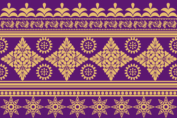 Abstract fabric pattern design, purple, yellow, non-abstract flower, hole pattern design for fabric pattern, pants, pillows, blankets and more.