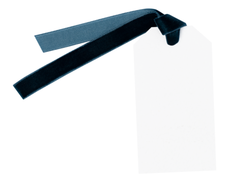 White label png, tag sticker with rope