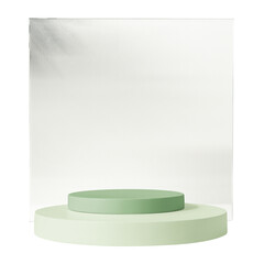 Green geometric shape png, isolated geometric object design, transparent background