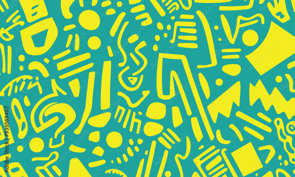 Poster digital technology lines pattern isolated vector illustration on white background