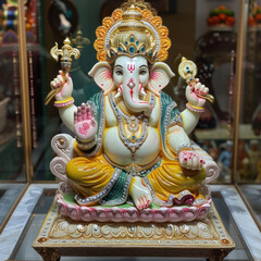 Fototapeta premium Colorful lord ganesha sculpture