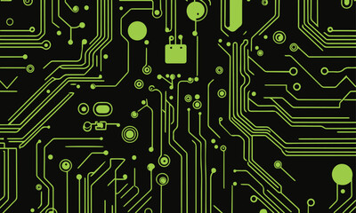 electronic printed modern circuit board isolated background vector