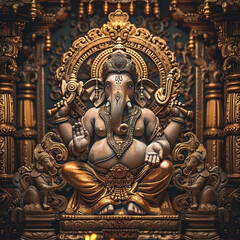 Fototapeta premium Colorful lord ganesha sculpture