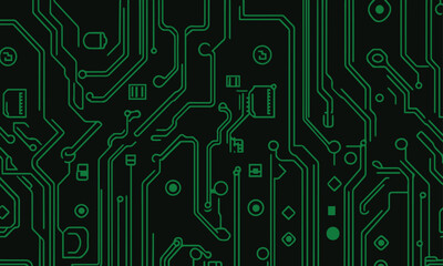 electronic digital banner circuit board technology pattern background isolated vector